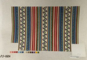 * Jeni Sandberg JS-112A French Stripe Gusset Zipper Bag Canvas- Multi-color Large