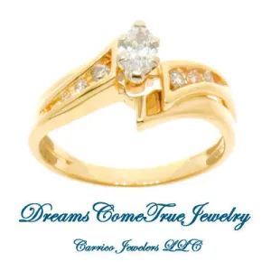 0.50 CTW Marquise Diamond 14K Gold Bridal Wedding Set