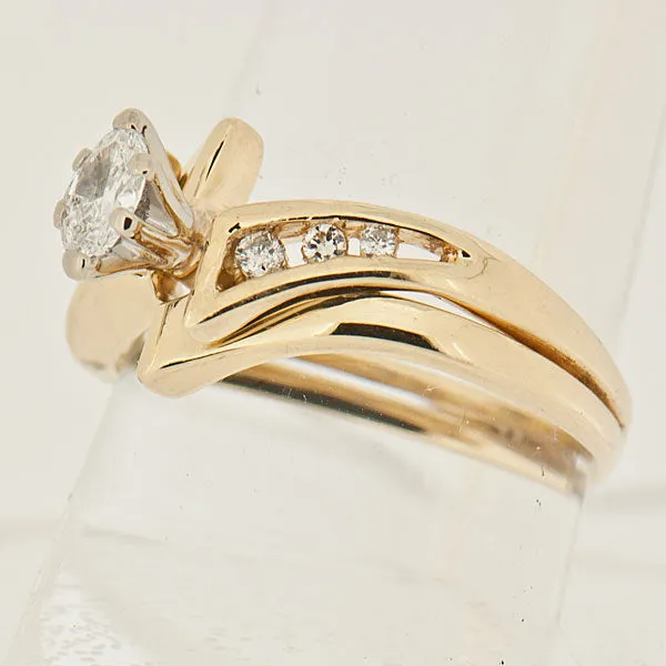 0.50 CTW Marquise Diamond 14K Gold Bridal Wedding Set