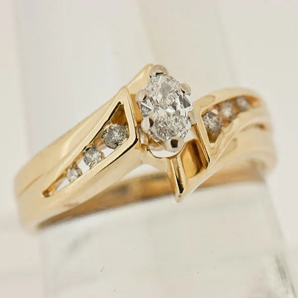 0.50 CTW Marquise Diamond 14K Gold Bridal Wedding Set