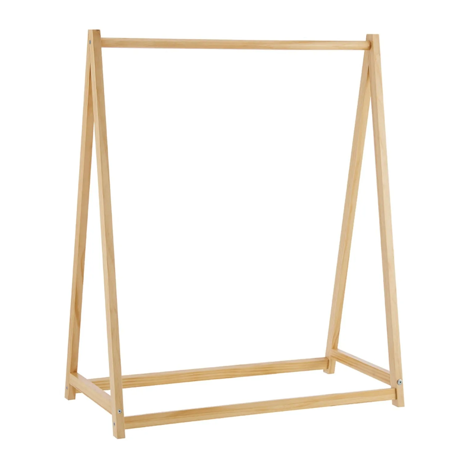 100% Eco Natural Pine Wooden Montessori Clothes Rail | Dress Up Rail | Natural | 96cm high