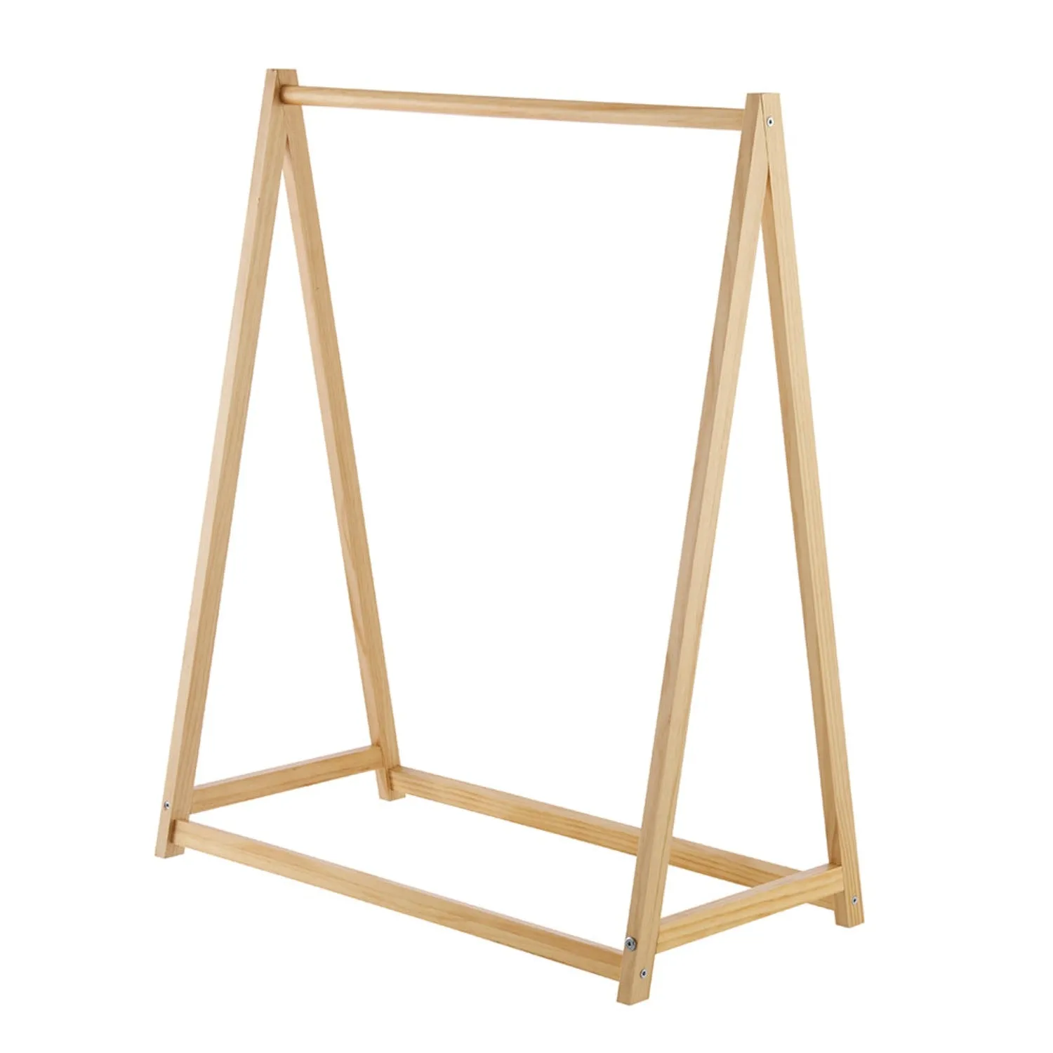 100% Eco Natural Pine Wooden Montessori Clothes Rail | Dress Up Rail | Natural | 96cm high