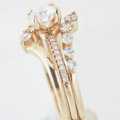 14K Gold Mossanite and Diamond Bridal Set