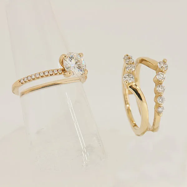 14K Gold Mossanite and Diamond Bridal Set