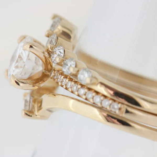 14K Gold Mossanite and Diamond Bridal Set