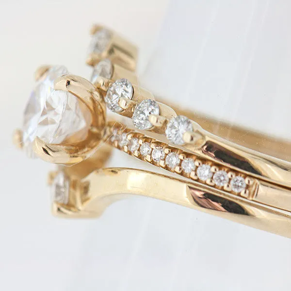 14K Gold Mossanite and Diamond Bridal Set