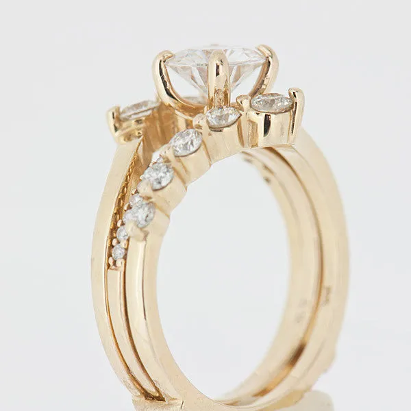14K Gold Mossanite and Diamond Bridal Set