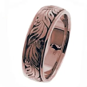 14K rose Gold Paisley Design Wedding Band