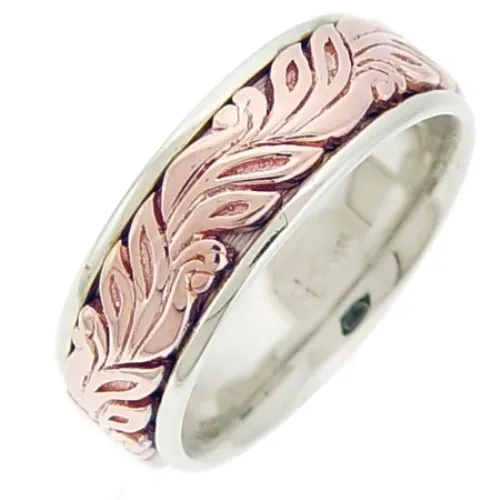 14K rose Gold Paisley Design Wedding Band