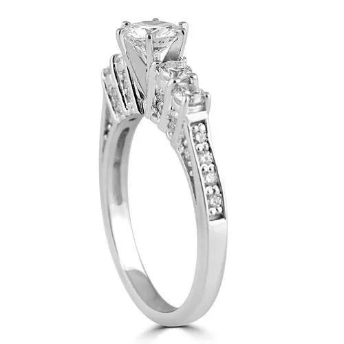 14K White Solid Gold Beautiful Womens Diamond Multi Stone Bridal Ring Set 2.6 Ctw