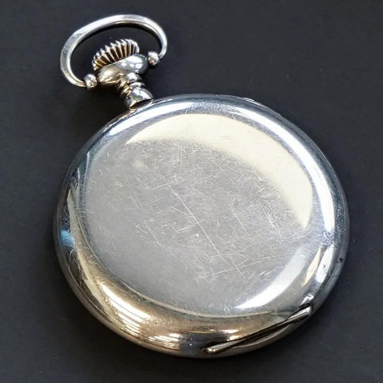 1928 ELGIN Dress Pocket Watch 12s Openface Grade 315 15 Jewels 925 Sterling Silver Case Decorated Dial