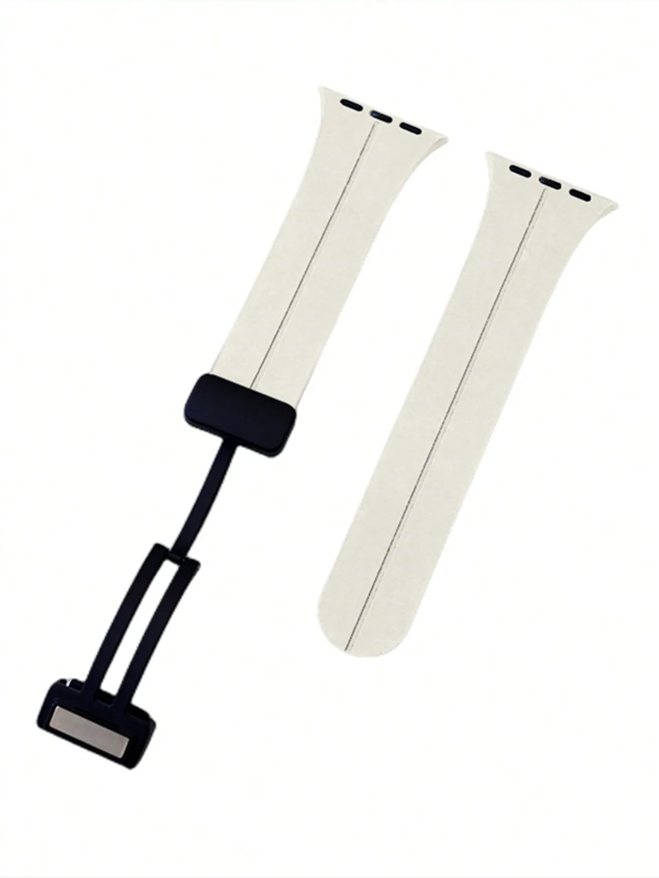 1pc Silicone Magnetic Watchband - Beige