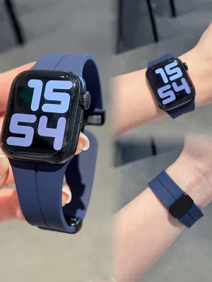 1pc Silicone Magnetic Watchband - Navy Blue