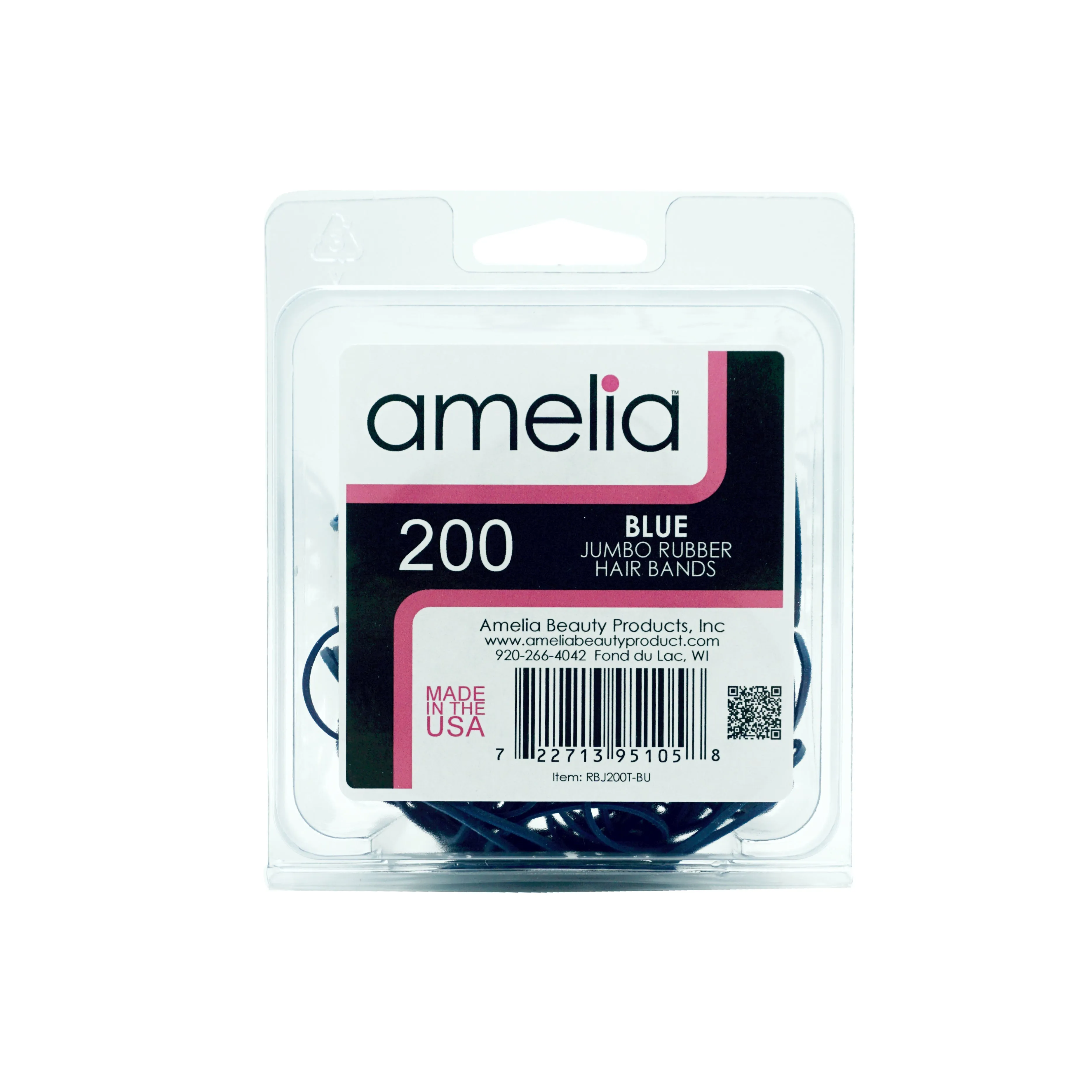 200, Blue, Jumbo, Rubber Bands for Pony Tails and Braids