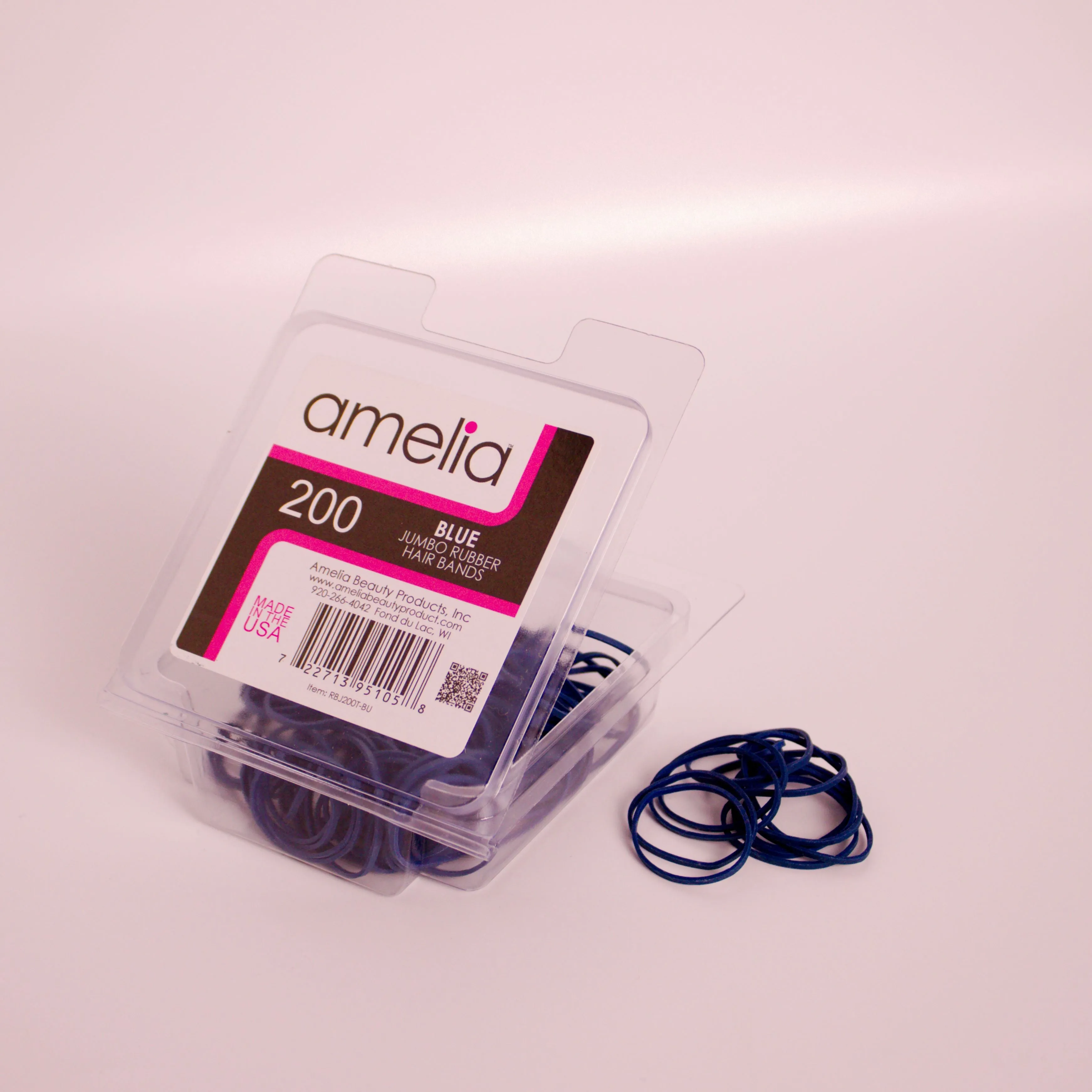200, Blue, Jumbo, Rubber Bands for Pony Tails and Braids