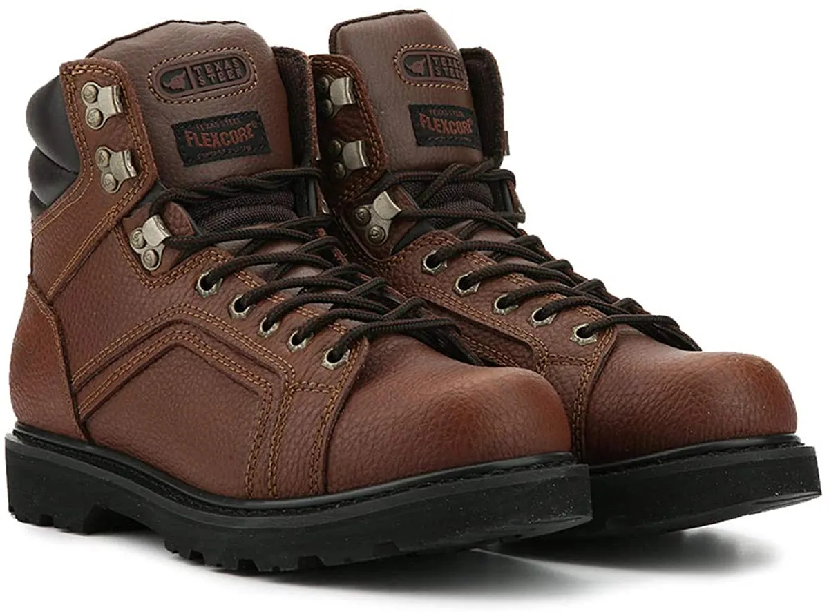20130 Men's 6" Rubber Sole Soft Toe Nubuck Leather Work Boots