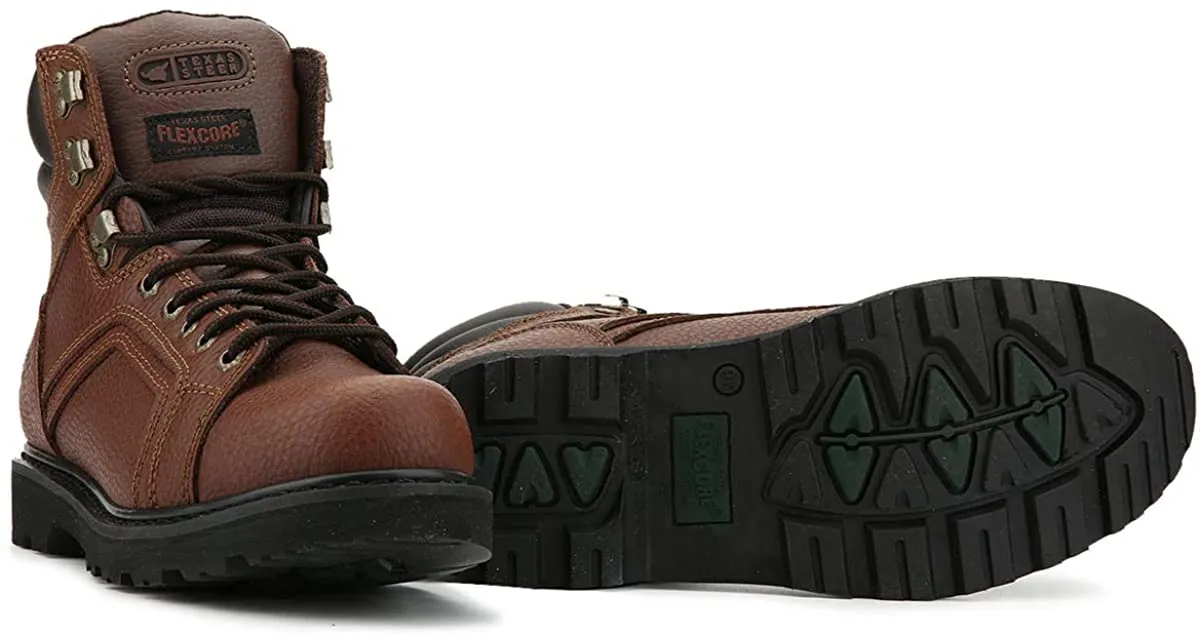 20130 Men's 6" Rubber Sole Soft Toe Nubuck Leather Work Boots