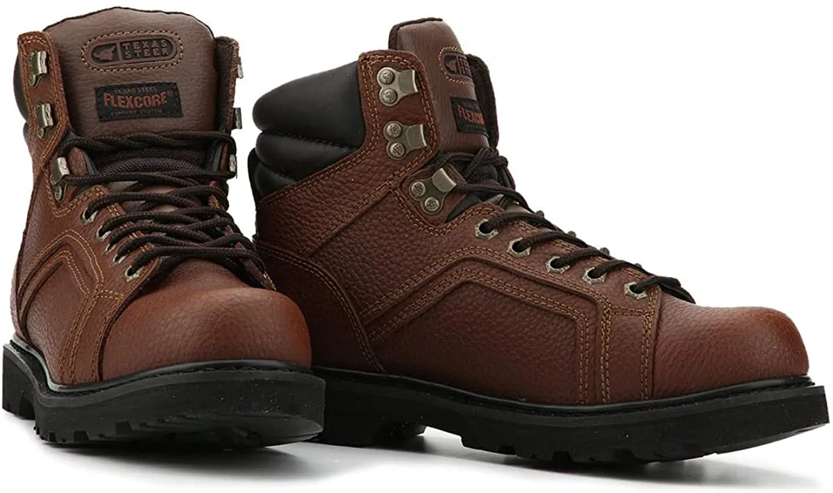 20130 Men's 6" Rubber Sole Soft Toe Nubuck Leather Work Boots