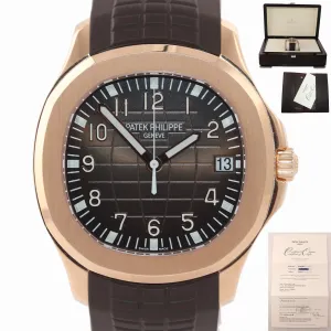 2016 PAPERS 5167R Patek Philippe Aquanaut Rose Gold Brown 40mm Tropical Watch