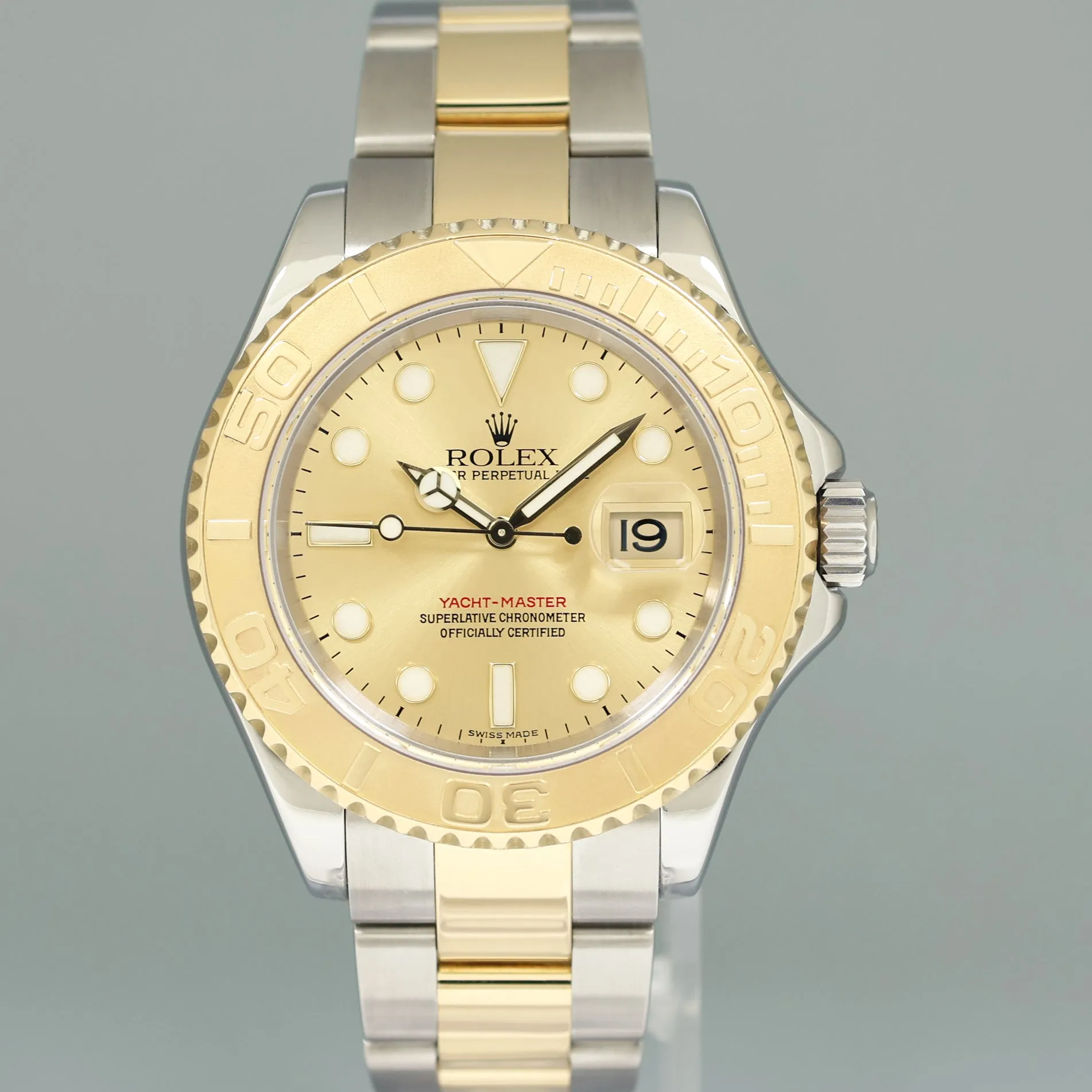 2024 Rolex CPO PAPERS Rolex 16623 Two Tone Gold Steel Yachtmaster Champagne Watch