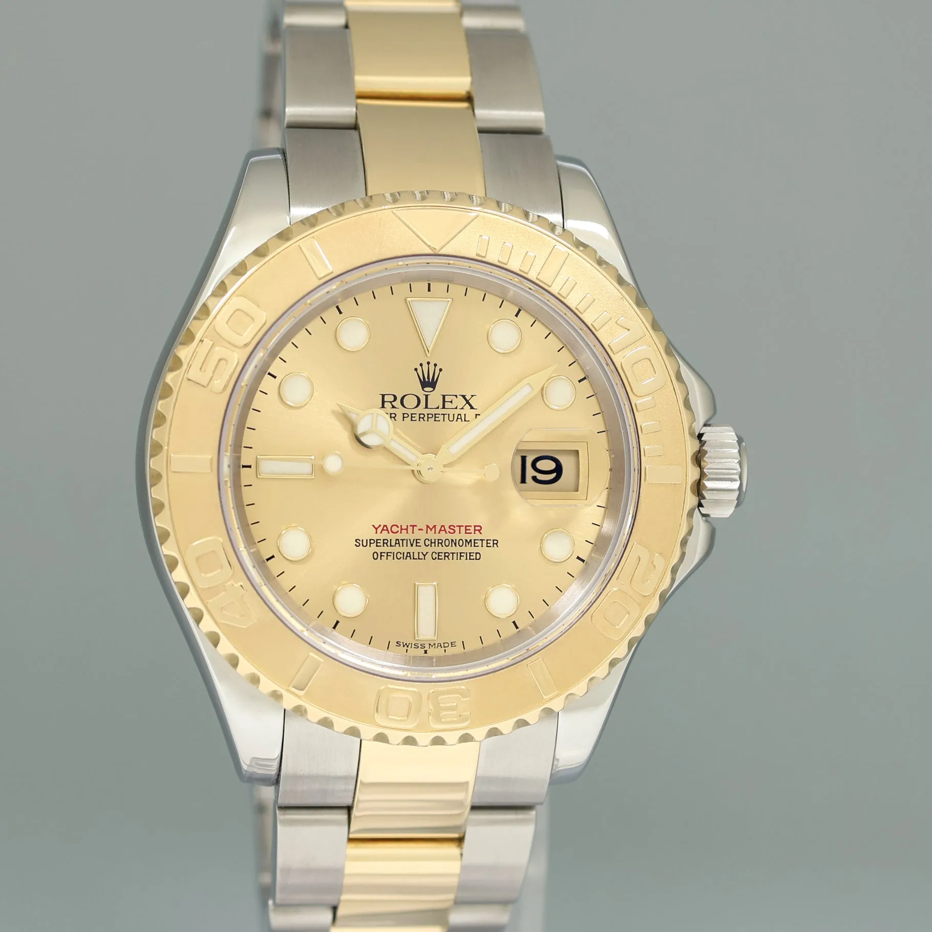2024 Rolex CPO PAPERS Rolex 16623 Two Tone Gold Steel Yachtmaster Champagne Watch