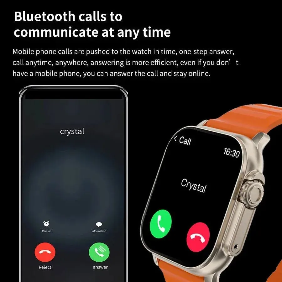 2024 T800 Ultra 2 Smart Watch Men 49mm Series 8 2.3 "AMOLED Screen NFC Compass Waterproof For Apple Watch IWO Ultra 8 Smartwatch