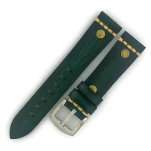 20MM Wax GreenLeather Watch Band