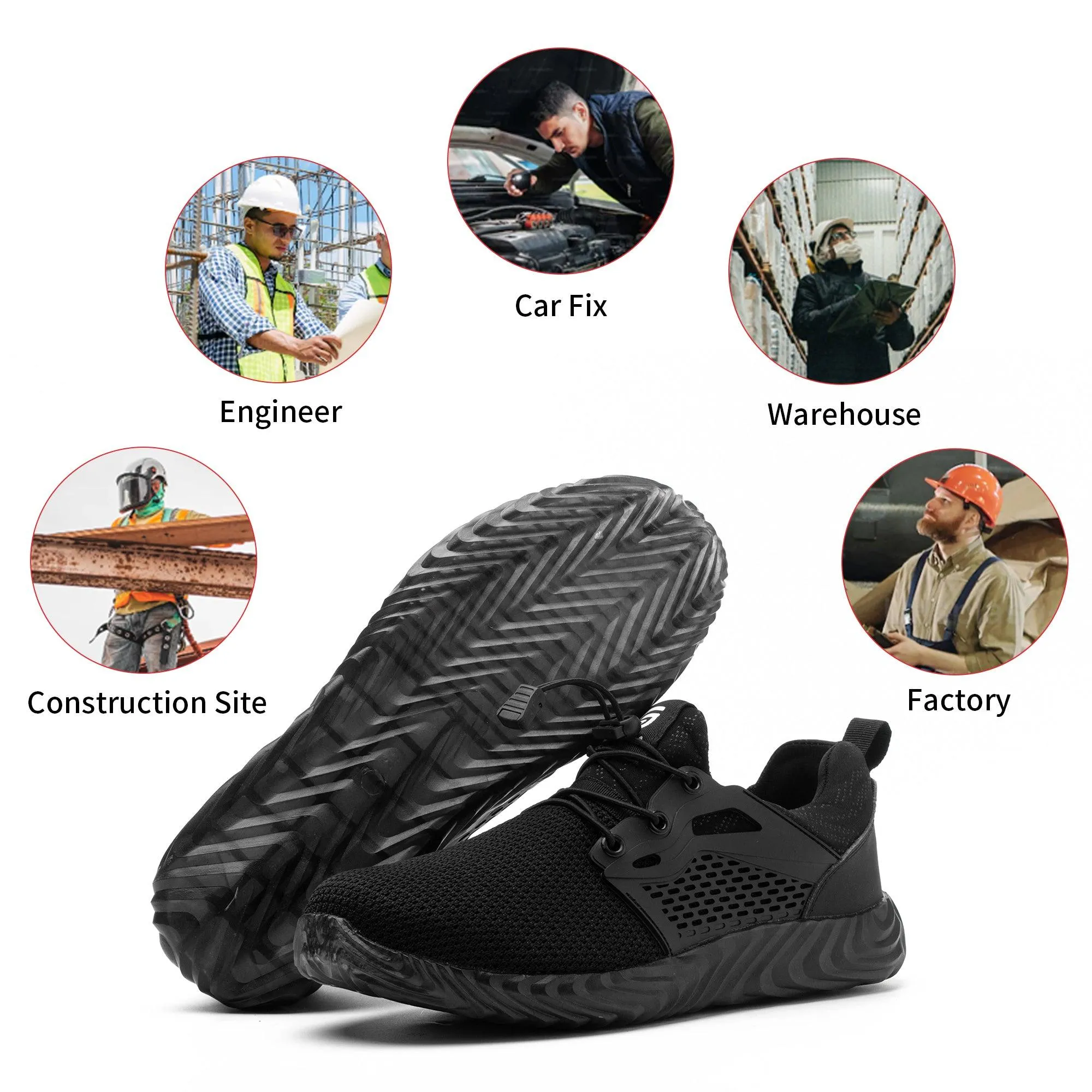 223 Ryder Black Safety Shoes