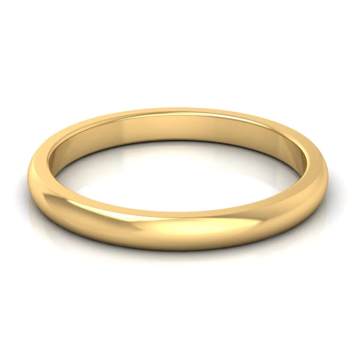 2.5 mm Plain Wedding Band in 14KT, 18KT & Platinum