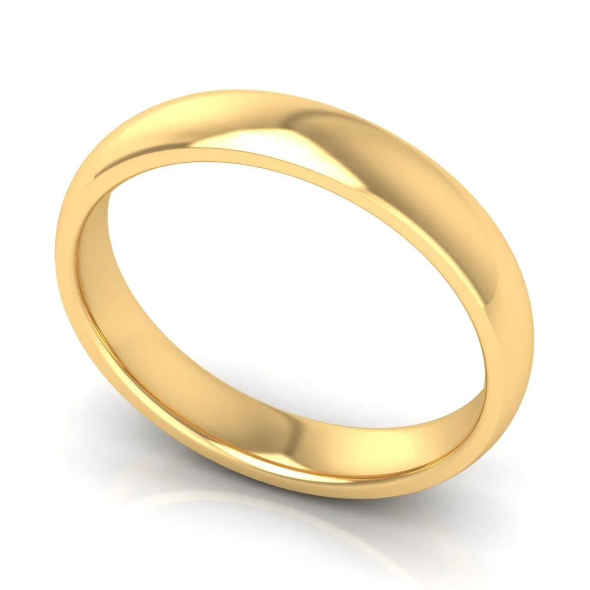 4.0 mm Comfort Fit Plain Wedding Band in 14KT, 18KT & Platinum