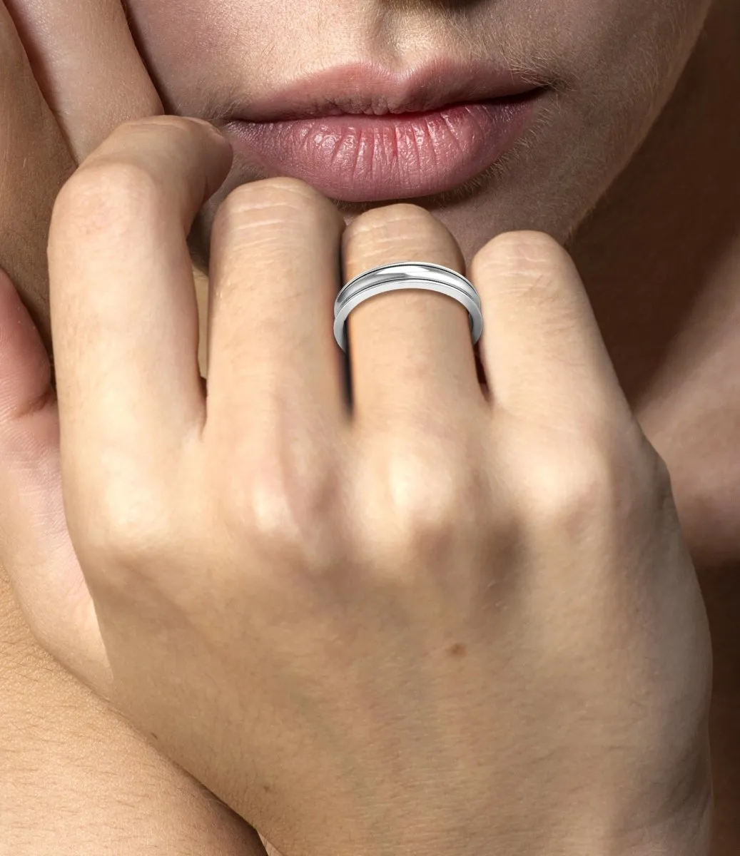 4.0 mm Plain Wedding Band in 14KT, 18KT & Platinum