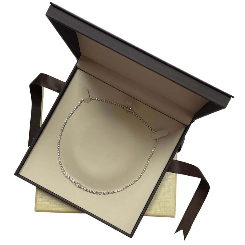 5 ctw Round Lab Grown Diamond Graduated Riviera Fashion Tennis Necklace (5.00 CTW - G-H / VS2-SI1)