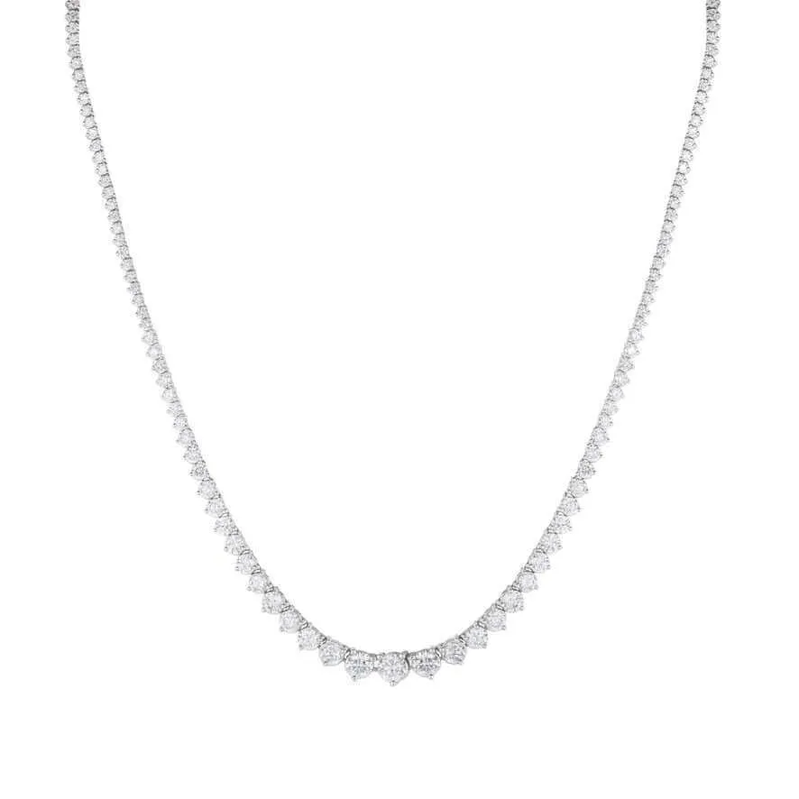 5 ctw Round Lab Grown Diamond Graduated Riviera Fashion Tennis Necklace (5.00 CTW - G-H / VS2-SI1)