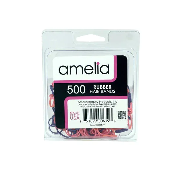 500 Count Pink & Purple Rubber Elastics
