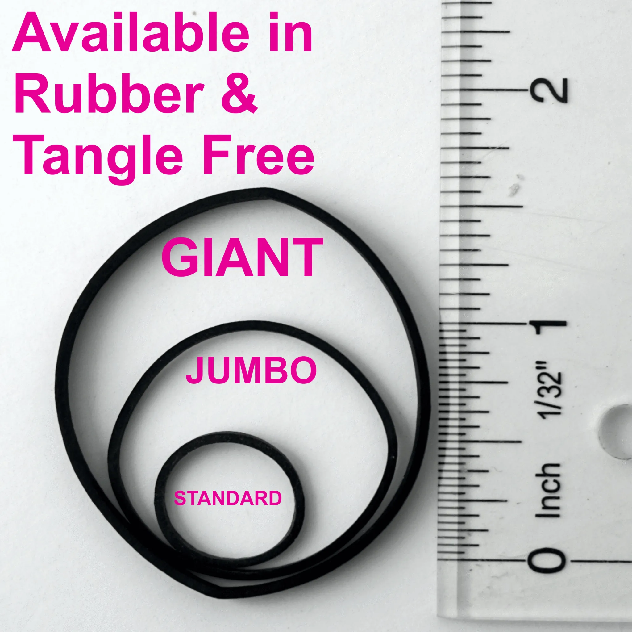 60, Black, Giant Size, Rubber Bands for Pony Tails, Braids and Dreadlocks