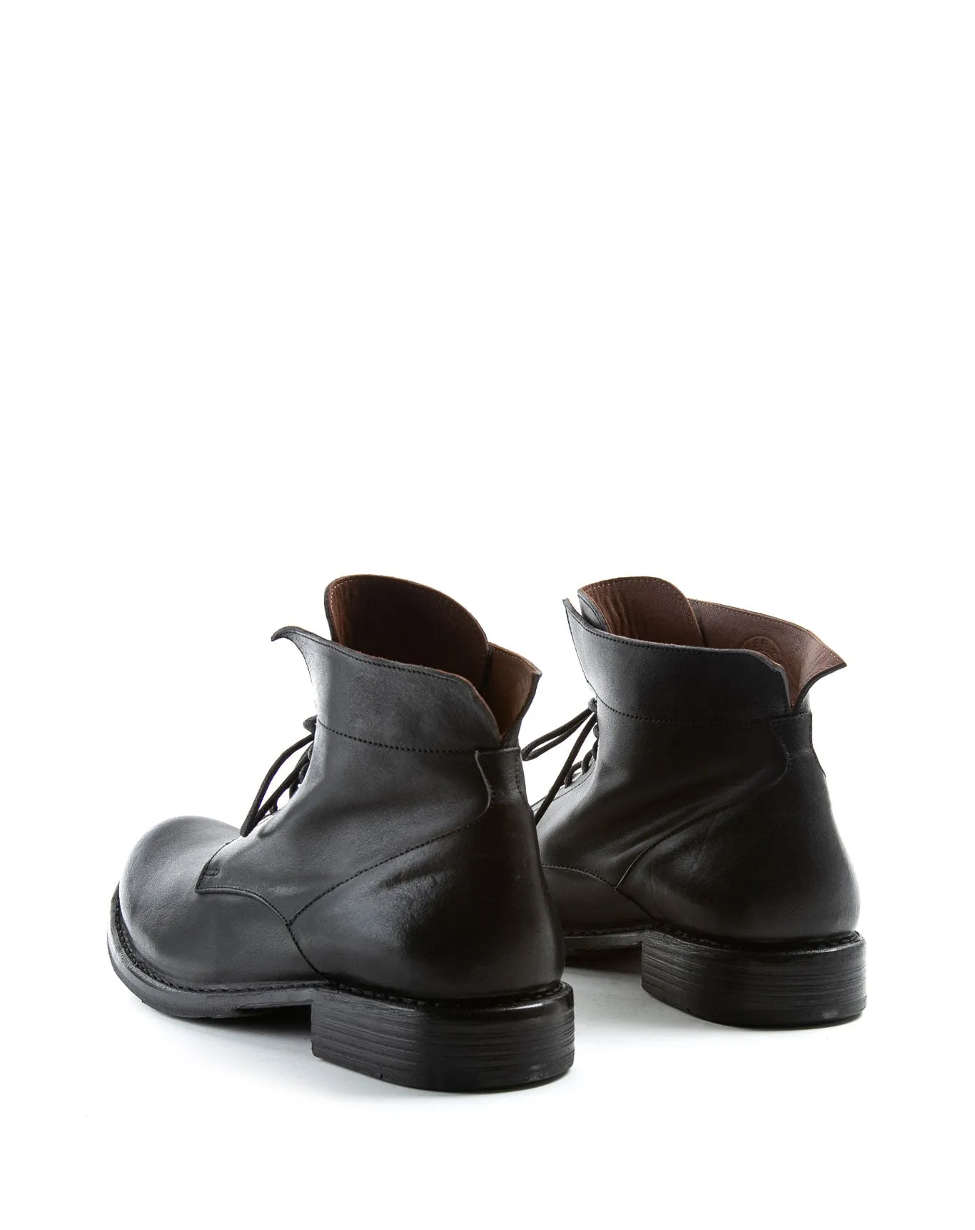745 Black Leather Lace-up Boots