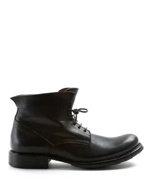 745 Black Leather Lace-up Boots