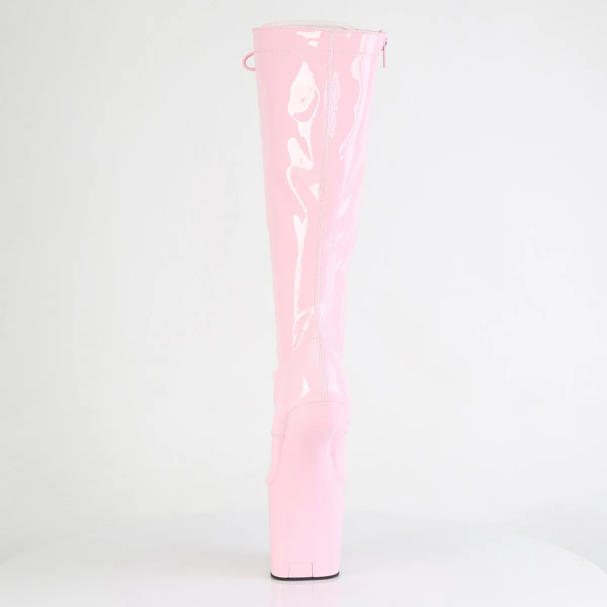 8 Inch Heelless CRAZE-2023 Baby Pink Stretch Patent