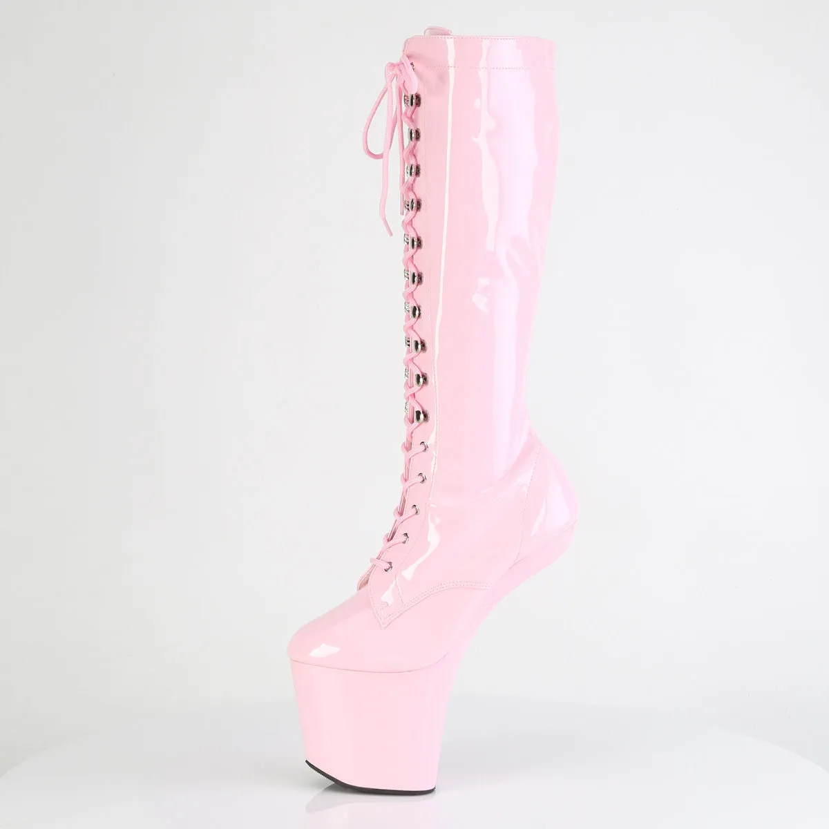 8 Inch Heelless CRAZE-2023 Baby Pink Stretch Patent