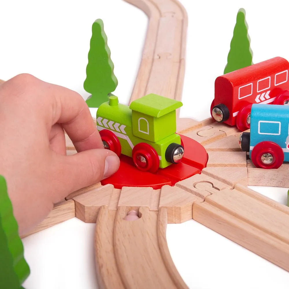 8 Way Turntable - Wooden Train Toy