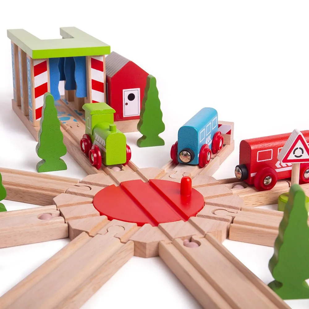 8 Way Turntable - Wooden Train Toy