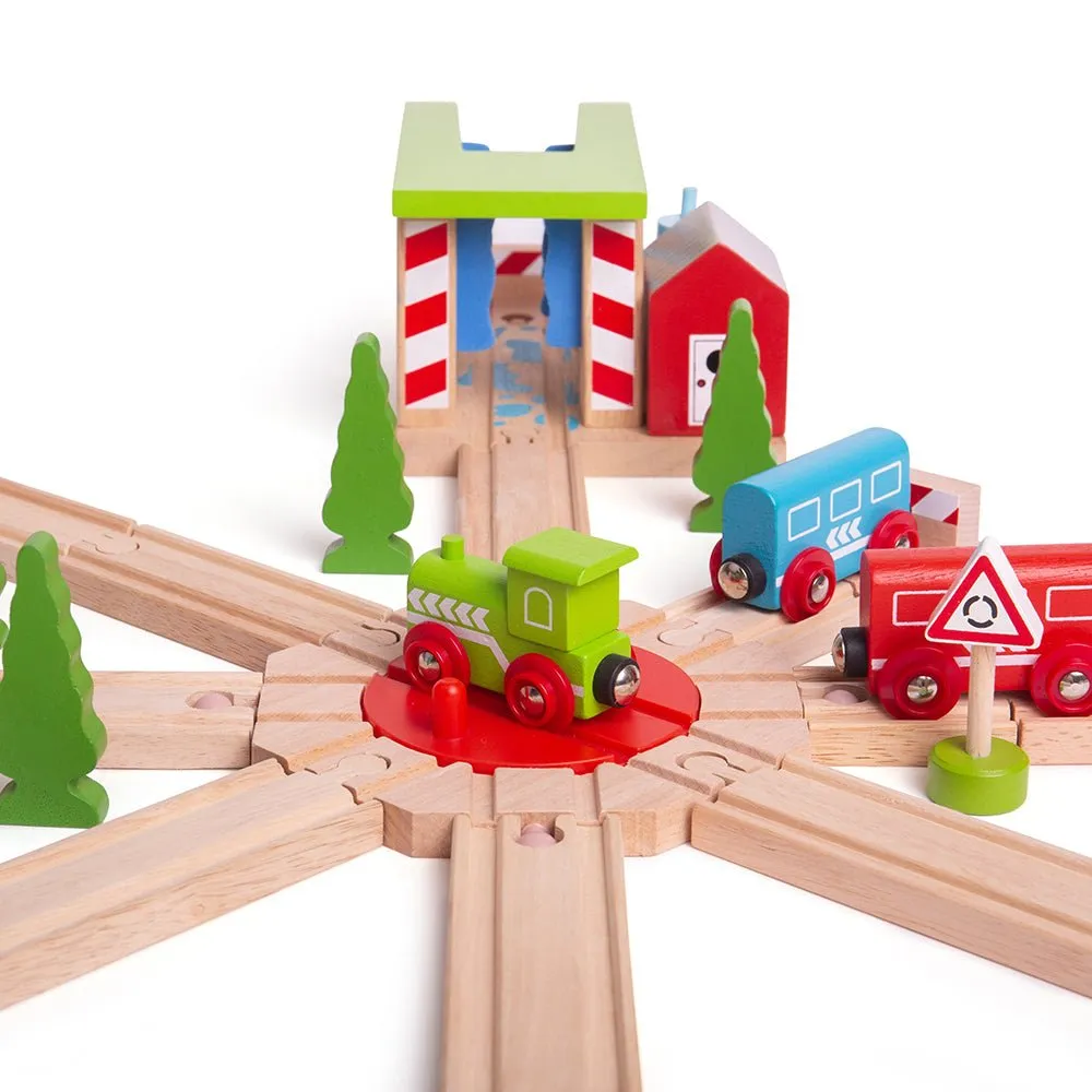 8 Way Turntable - Wooden Train Toy