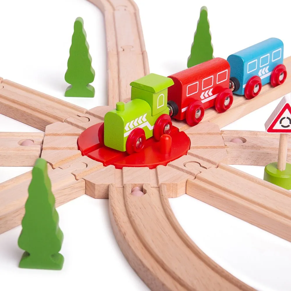 8 Way Turntable - Wooden Train Toy