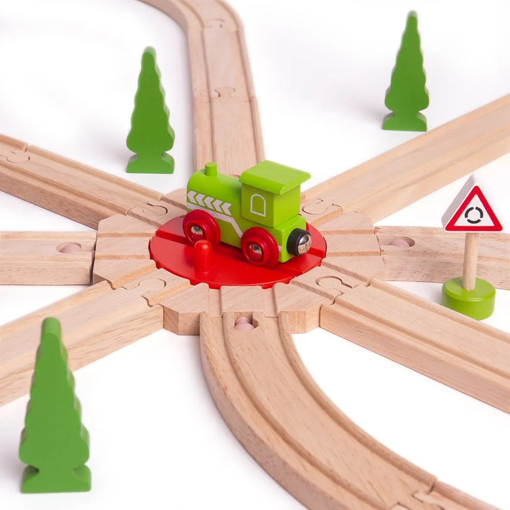 8 Way Turntable - Wooden Train Toy