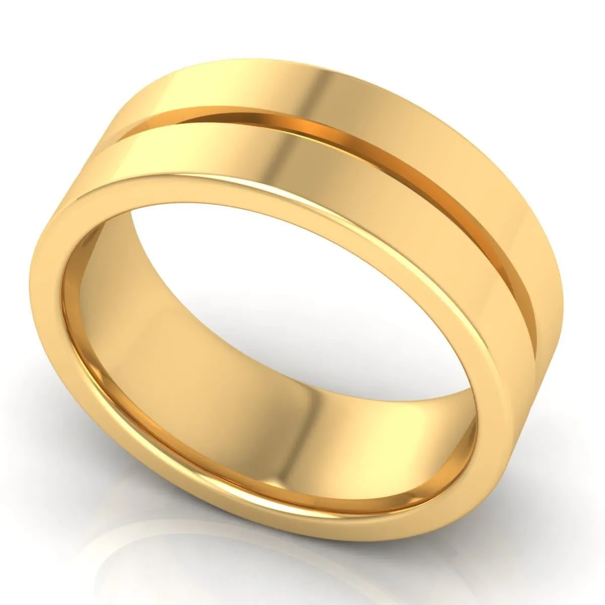 8.0 mm Plain Wedding Band in 14KT, 18KT & Platinum