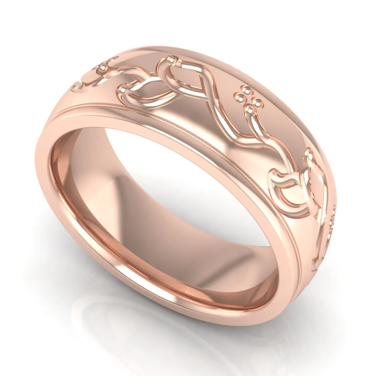 8.0 mm Plain Wedding Band in 14KT, 18KT & Platinum