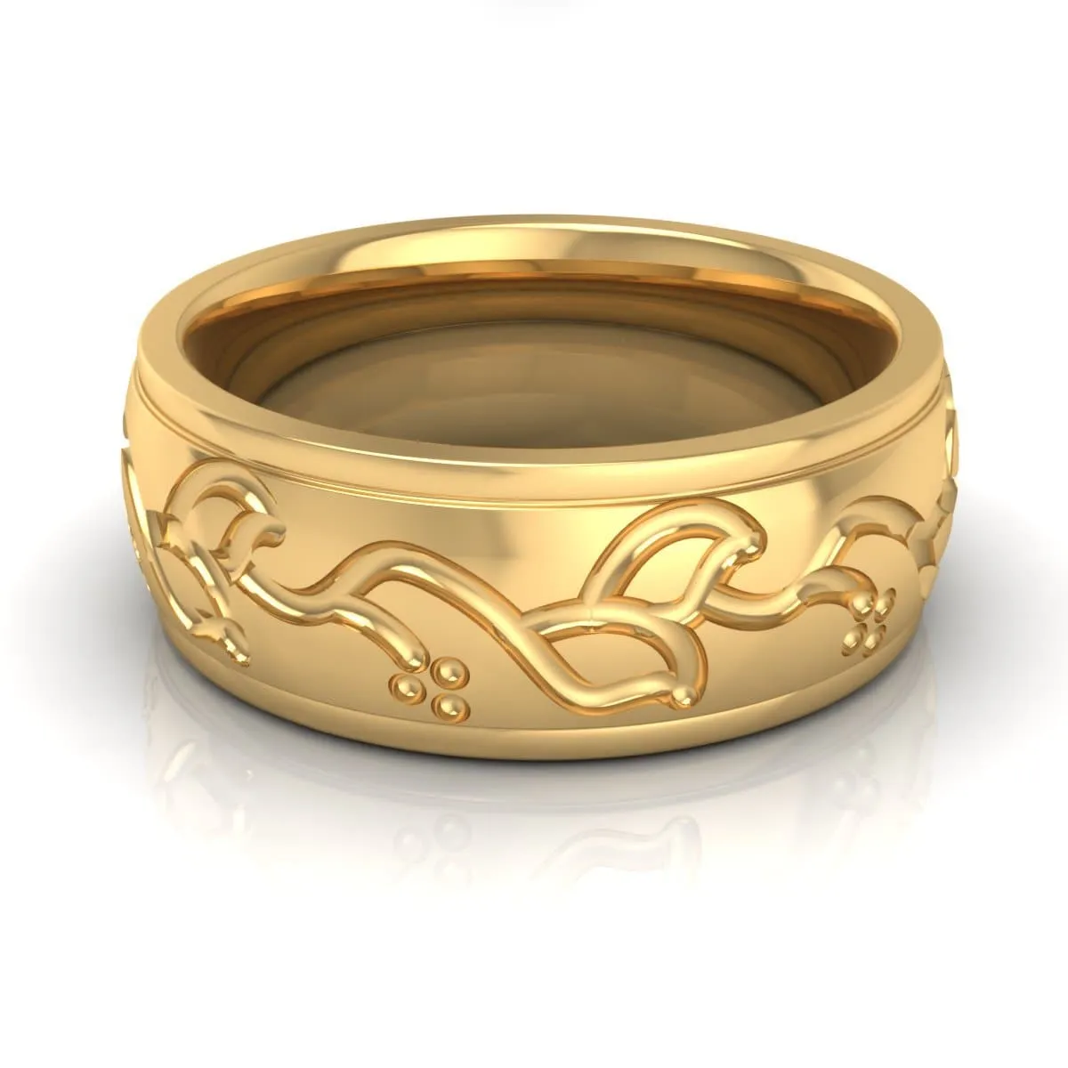 8.0 mm Plain Wedding Band in 14KT, 18KT & Platinum