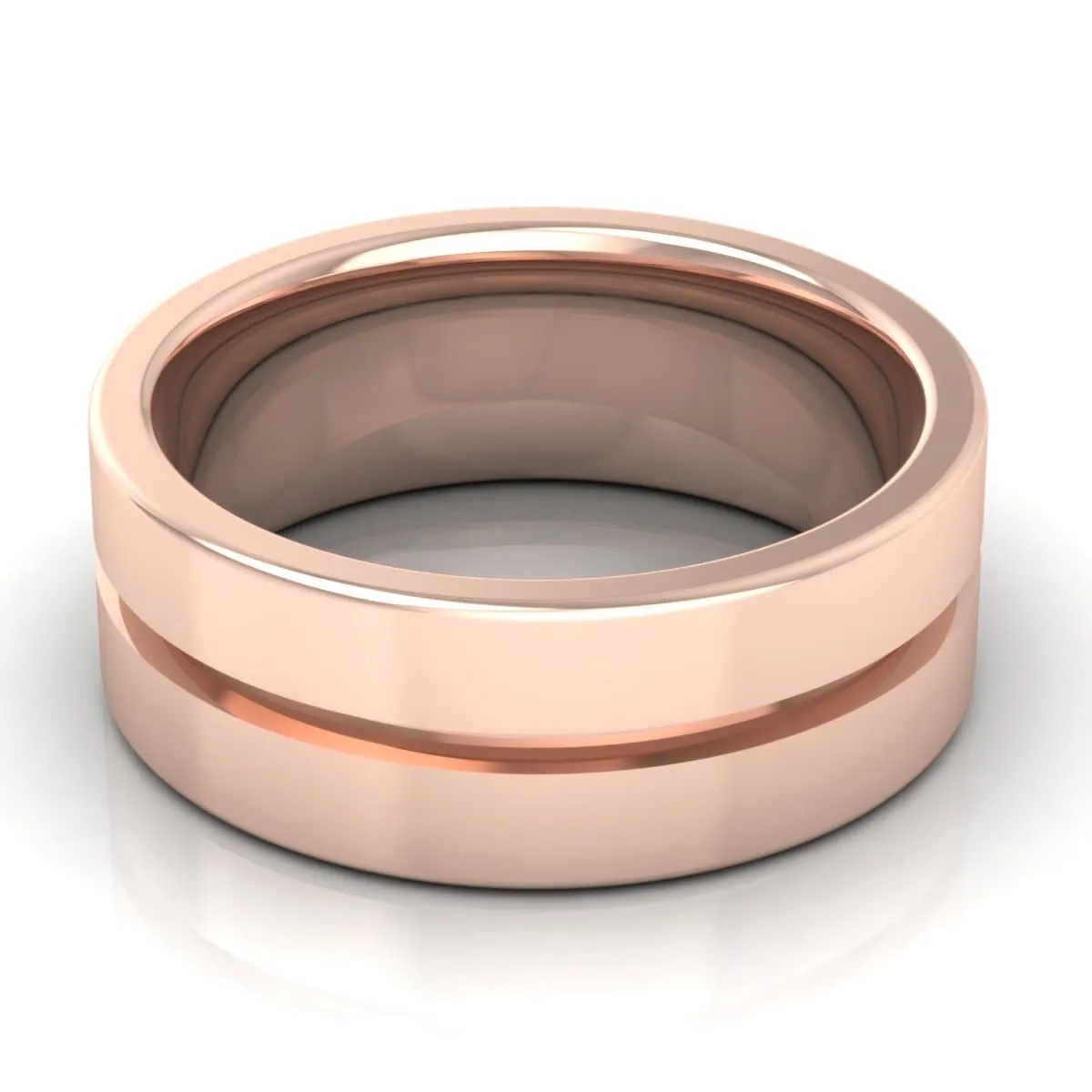 8.0 mm Plain Wedding Band in 14KT, 18KT & Platinum