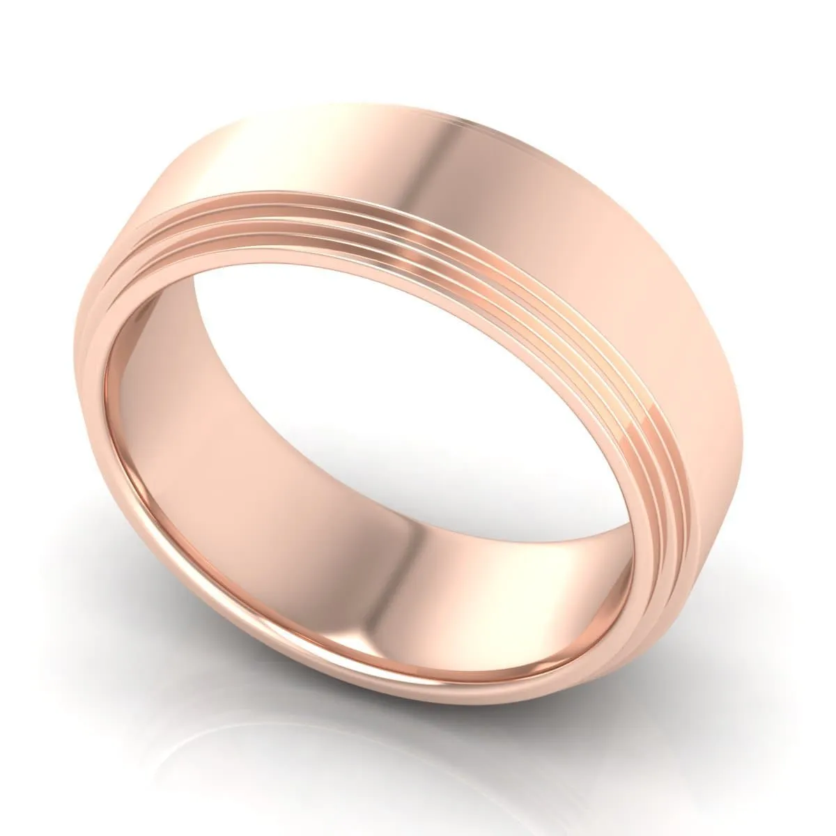 8.0 mm Plain Wedding Band in 14KT, 18KT & Platinum