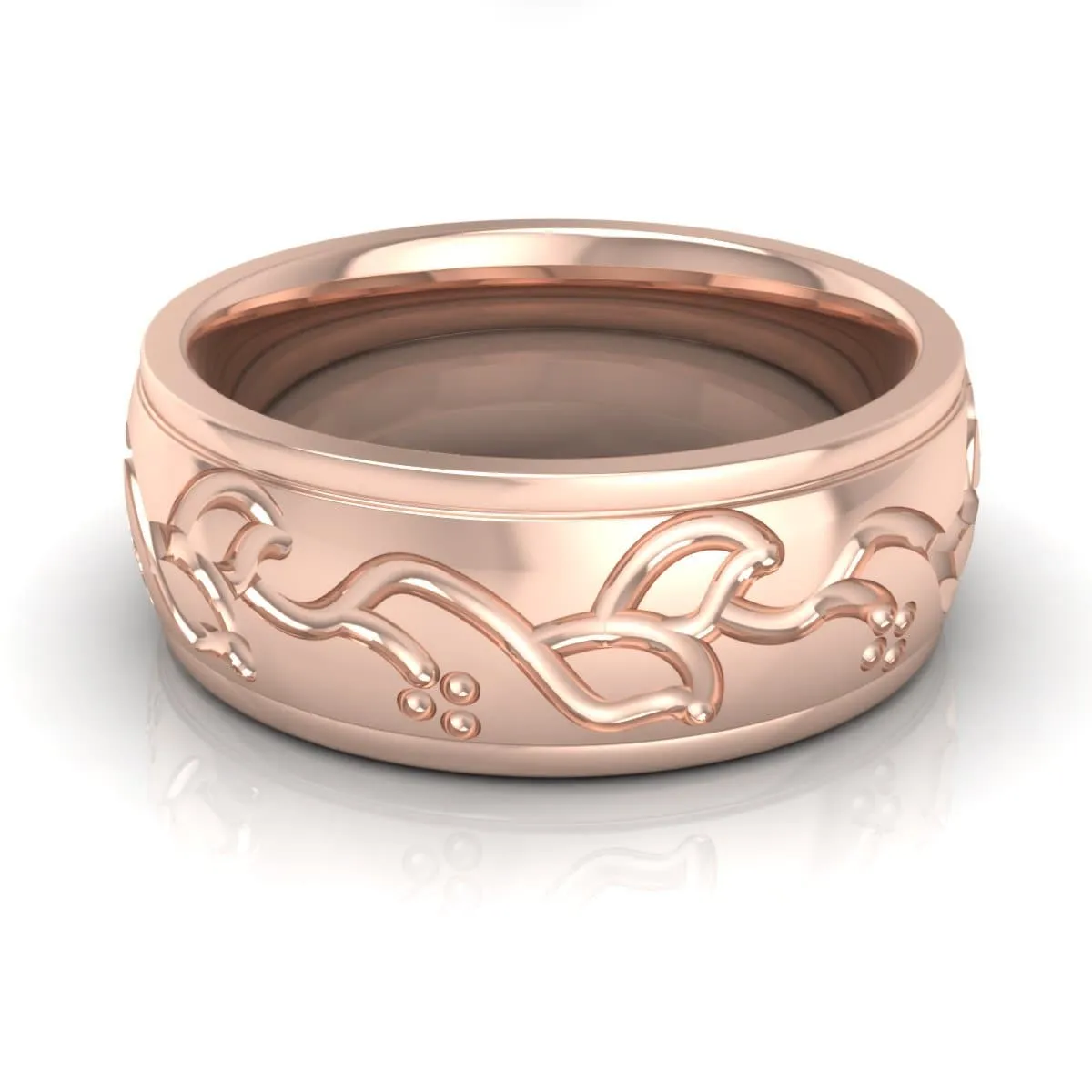 8.0 mm Plain Wedding Band in 14KT, 18KT & Platinum